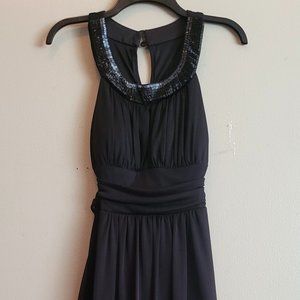 B DARLIN womens black dress with beaded neckline